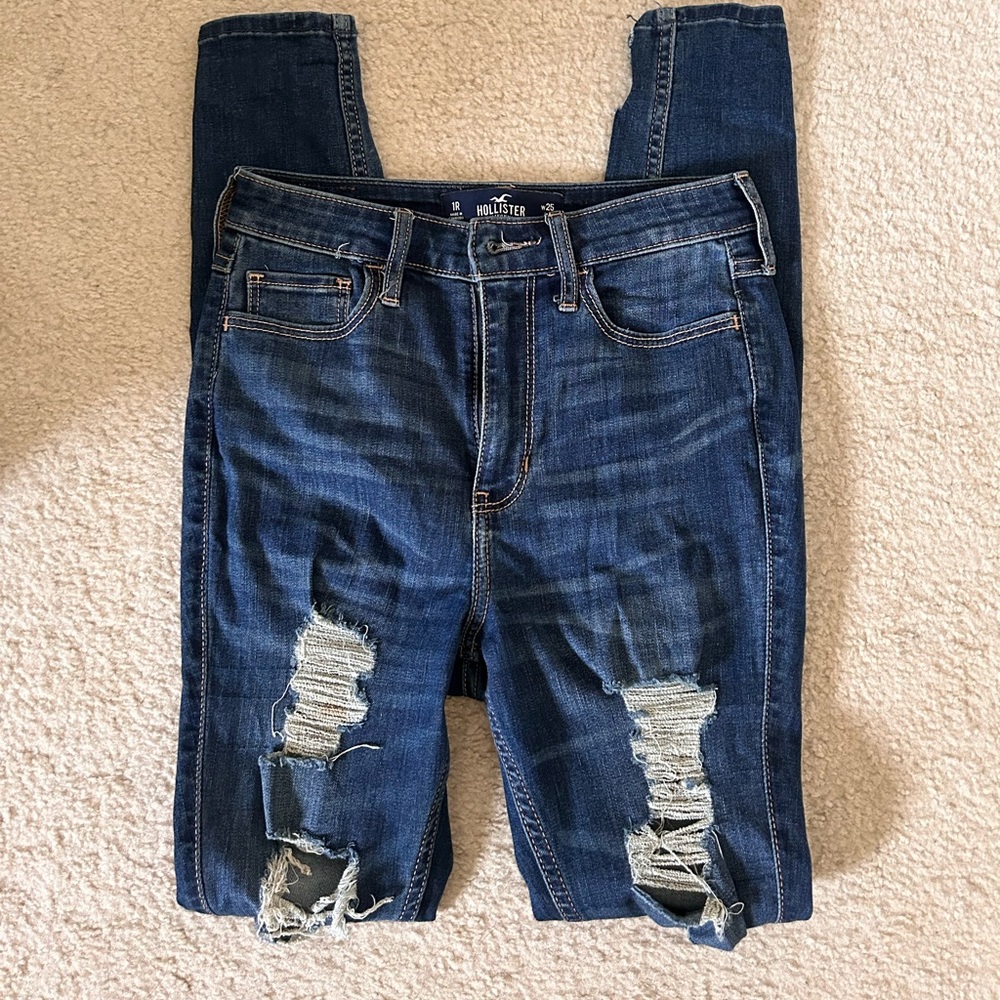 HOLLISTER distressed skinny jeans.